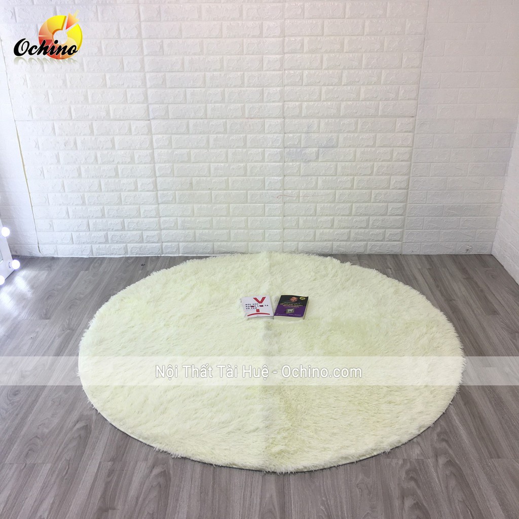 Thảm Lông Xù Hình tròn trang trí và trải sàn Đường Kính 1m6
