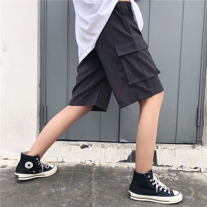 Quần short kaki túi hộp nam nữ Bigsize form rộng
