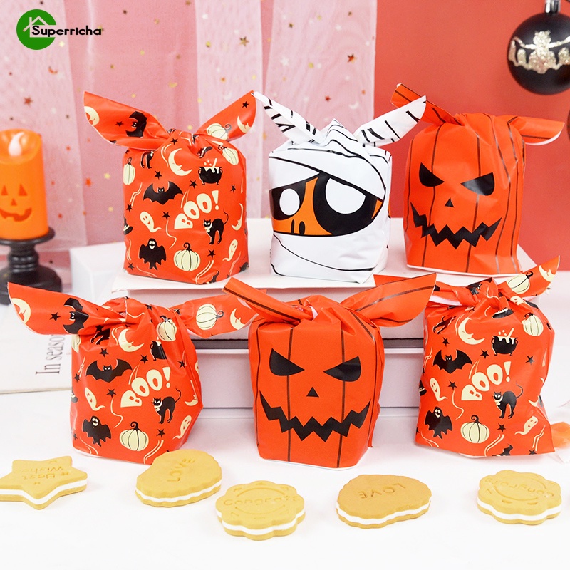 Bộ 50 Túi Đựng Bánh Kẹo / Quà Halloween Sáng Tạo DIY