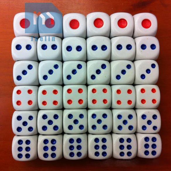 *Jae*10pcs White Acrylic Round Corner Dice 6 Sided Die Portable Table Games Dice♡