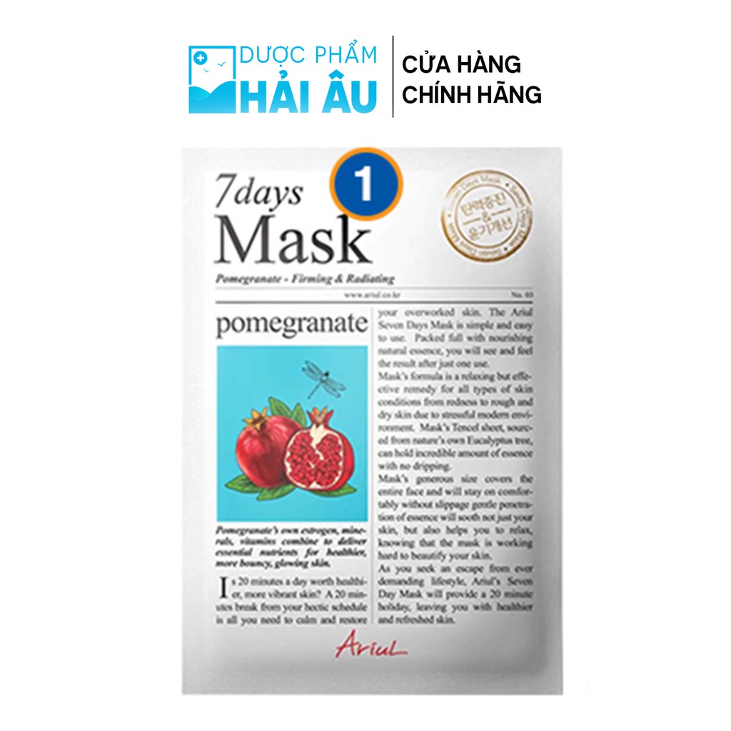 Mặt Nạ 7 Ngày Tinh Chất Thiên Nhiên Ariul 7days Mask 20g