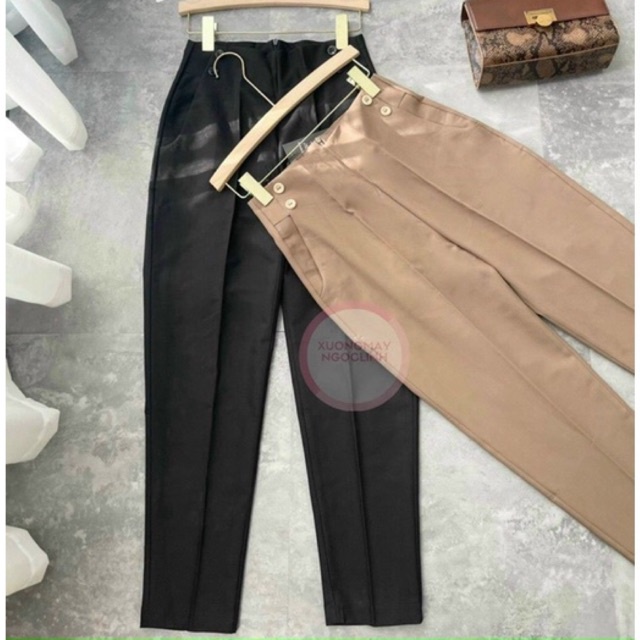 Quần baggy nữ Sary02 cạp liền khoá kéo sau lưng vải tuyết mưa siêu đẹp
