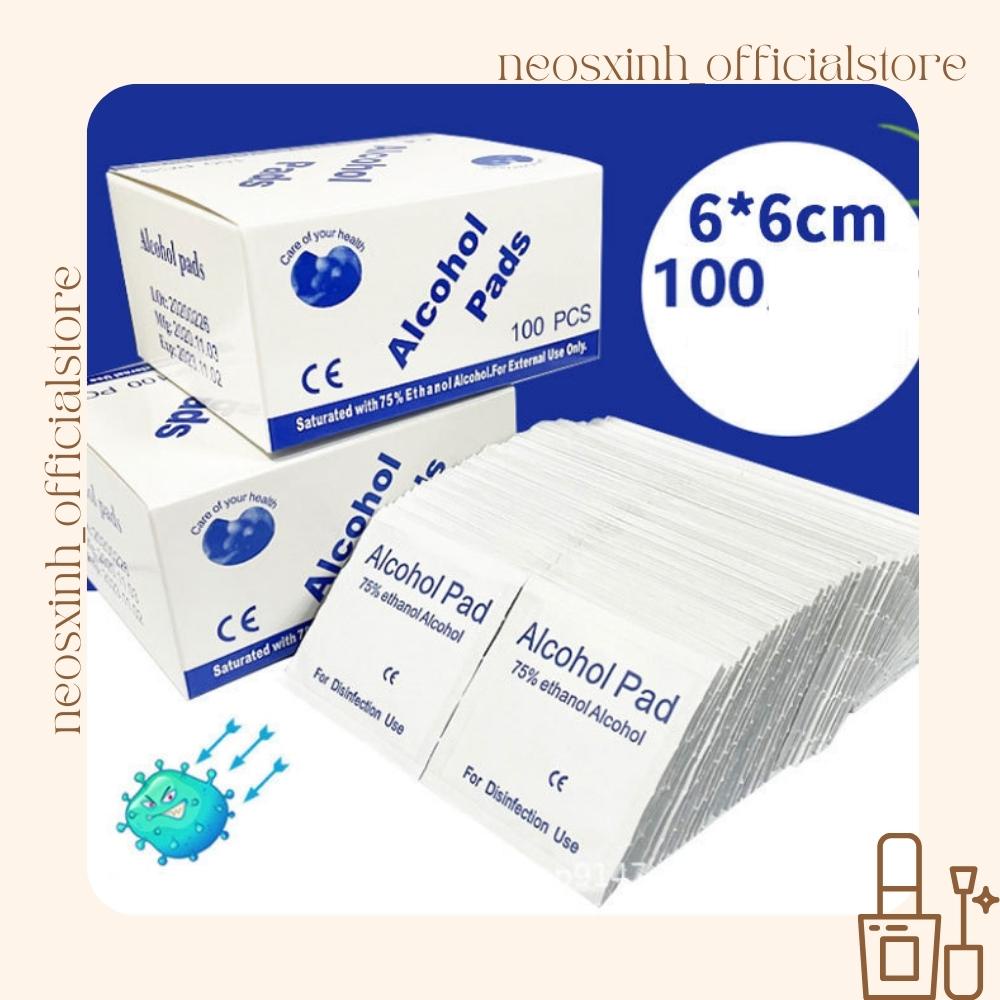 Bông Tẩm Cồn Alcohol Pads Sát Khuẩn Móng Tay Tiện Lợi - Lẻ 1 Miếng - Neosxinh Nails