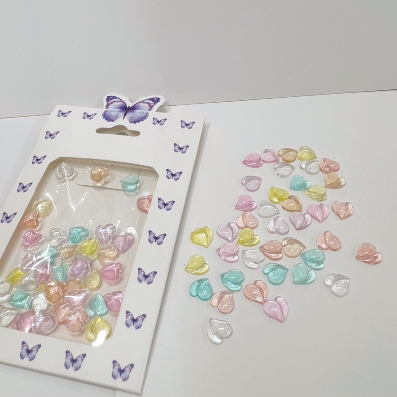 Charm tim đào mix màu trang trí móng siêu hot