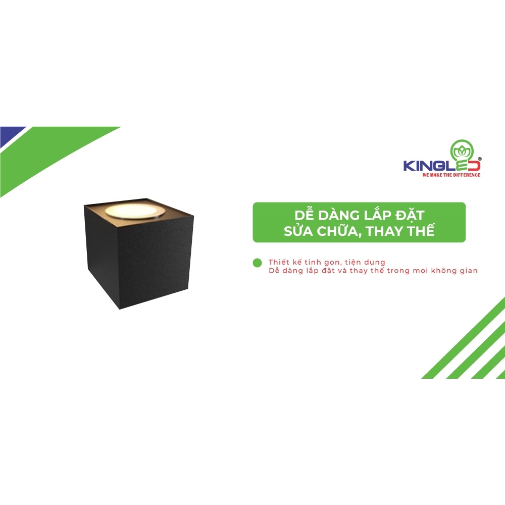 ĐÈN LED GẮN TƯỜNG NGOÀI TRỜI  IP65 KINGLED