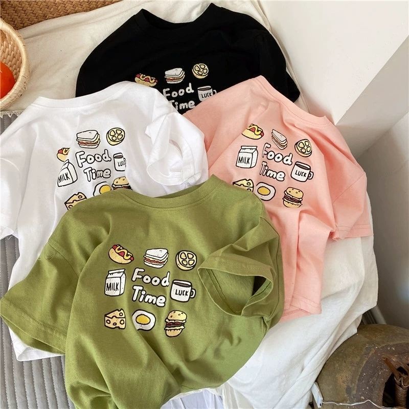 Áo Thun Tay Ngắn In Họa Tiết Hoạt Hình Dễ Thương Cho Bé Trai