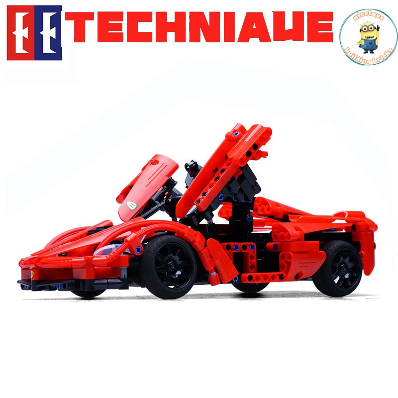 Đồ Chơi Lắp Ráp Kiểu LEGO TECHNIC Mô Hình Siêu Xe Ferrari 488 Pista Điều Khiển Từ Xa Rc No.C51009 Với 350+ Mảnh Ghép