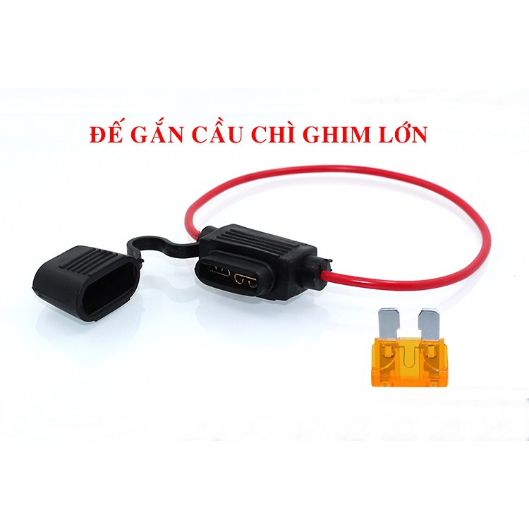 Đế gắn cầu chì ghim chống nước dùng cho ô tô, xe máy (tặng cầu chì đi kèm) và set 9 cầu chì từ 3A-40A