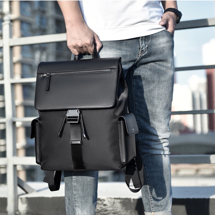 Balo thời trang unisex, balo da nam siêu bền, cặp sách đi học Kanibu nhiều ngăn đựng