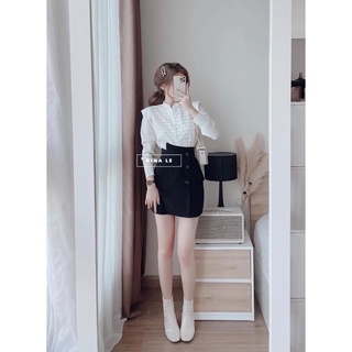 Áo sơ Mi Nữ Tay dài Cổ trụ