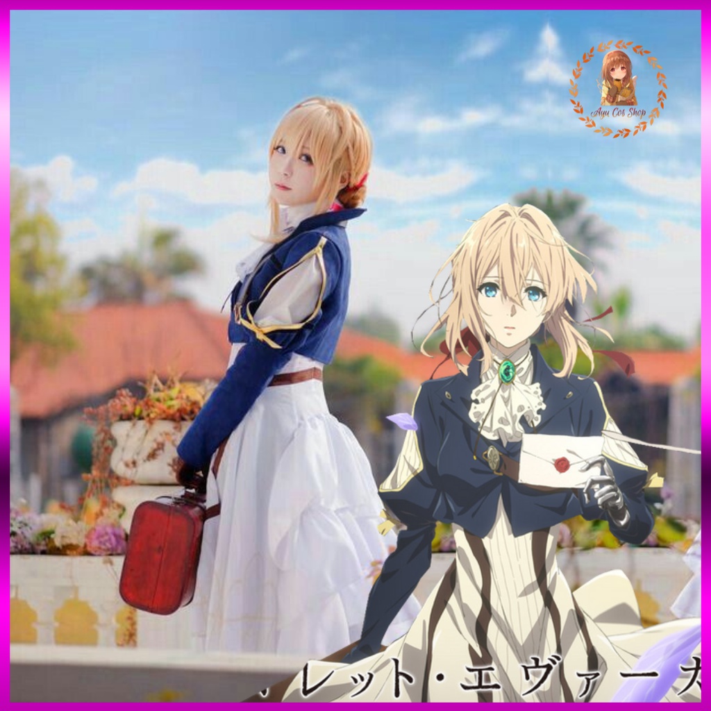 Wig/tóc giả cosplay Violet Evergarden màu vàng sữa