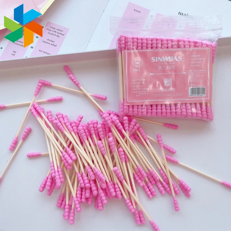 [Hàng mới về] Set 100 tăm bông hai đầu màu hồng làm sạch tai mũi và tai tiện lợi