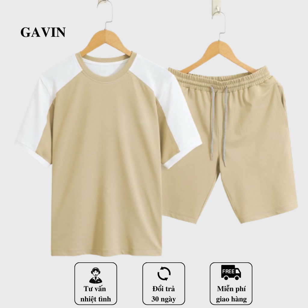Bộ thể thao nam Gavin chất vải thun lạnh co giãn 4 chiều, Bộ quần áo nam năng động mùa Hè (BH22)
