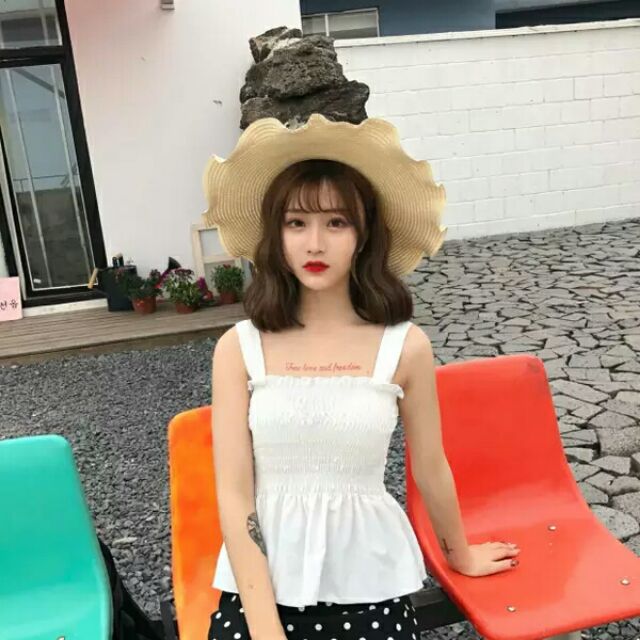 Áo 2 dây nhún ngực kèm ảnh thật