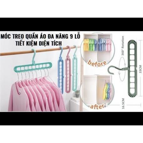 MÓC 9 LỖ TREO QUẦN ÁO TIỆN LỢI CHO TỦ QUẦN ÁO GỌN GÀNG