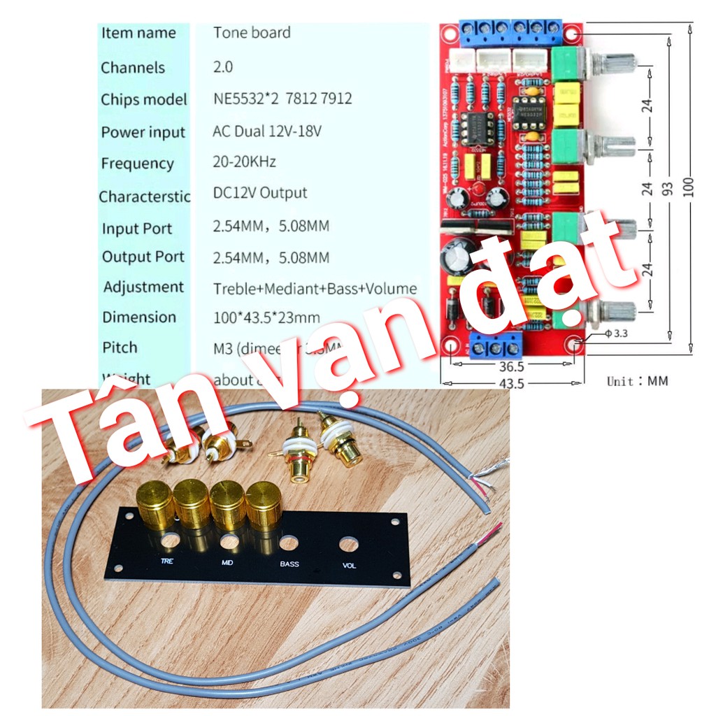 Combo bộ Mạch chỉnh âm thanh Treble Mid Bass tiệm cận Hi-end chất lượng