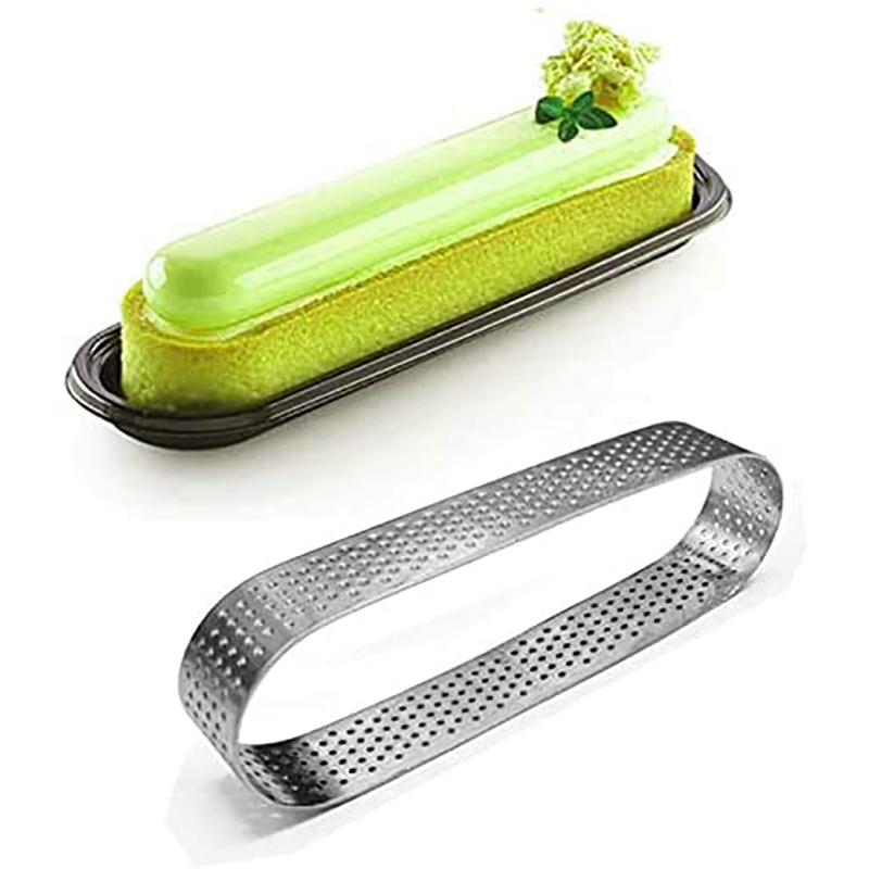 Set 12 Khuôn Làm Bánh Tart Hình Oval Bằng Thép Không Gỉ