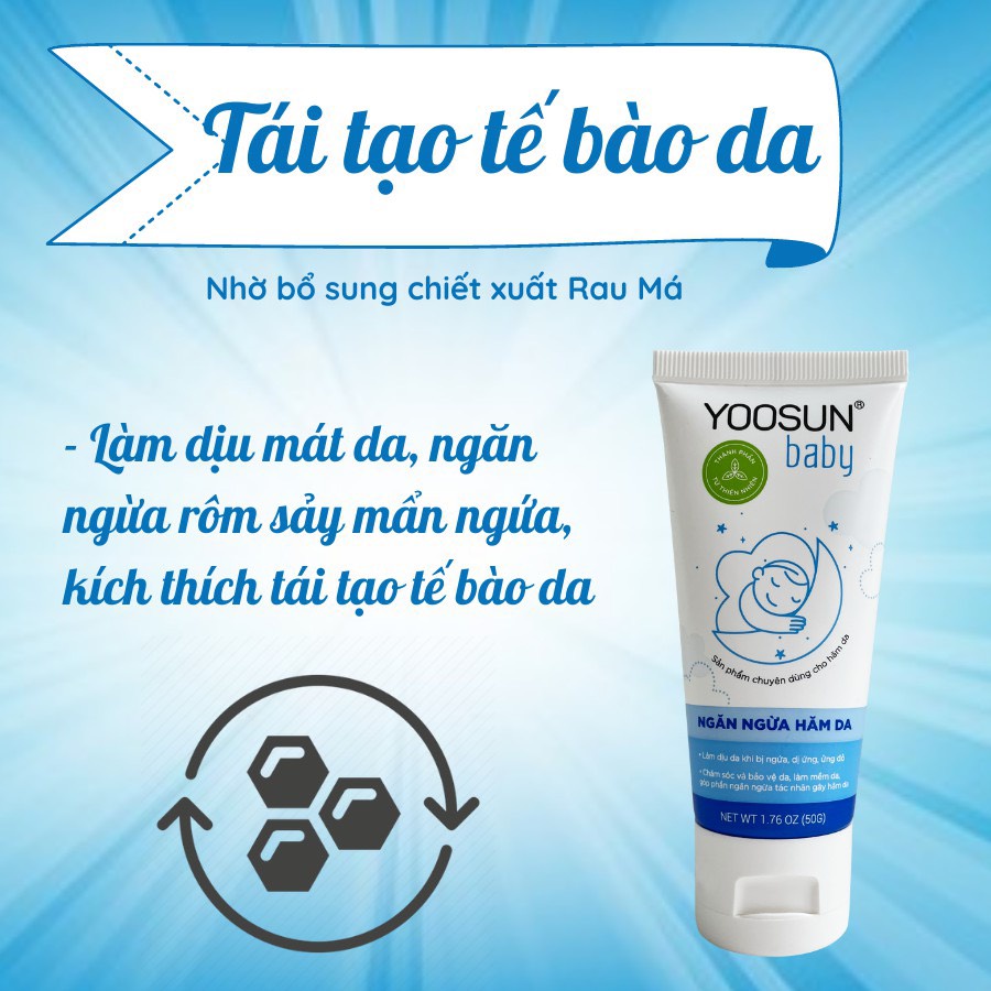 Yoosun Baby giúp làm dịu, và ngăn ngừa hăm da cho bé Tuýp 50g
