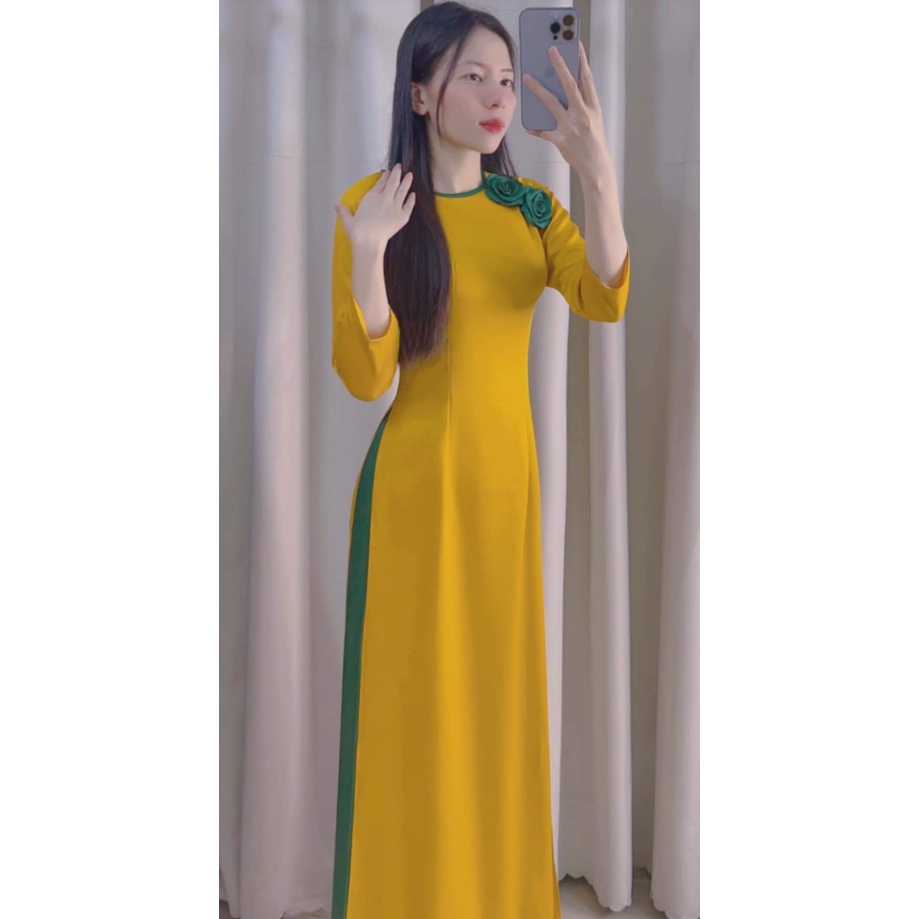 Bộ Áo Dài Tây Thi Đính Hoa- Áo Dài Cà Ri