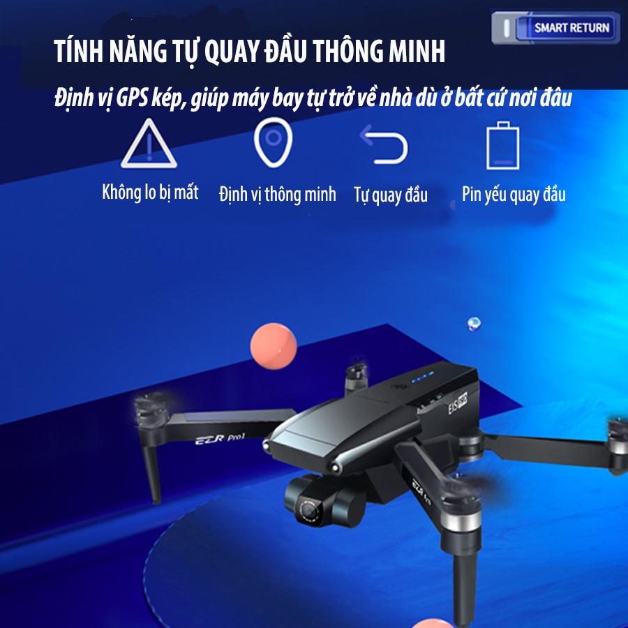 Máy Bay Flycam chuyên nghiệp camera Kép 6k động cơ không chổi than định vị GPS tự quay đầu cảm biến chống va chạm rung