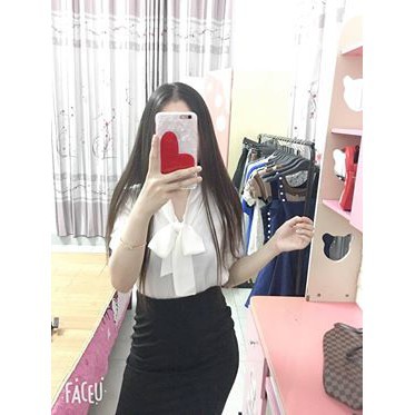 Áo Tay Dài Nữ 💖𝑭𝒓𝒆𝒆𝒔𝒉𝒊𝒑💖 Áo Sơ Mi Thắt Nơ Vải Lụa Form Suông | BigBuy360 - bigbuy360.vn