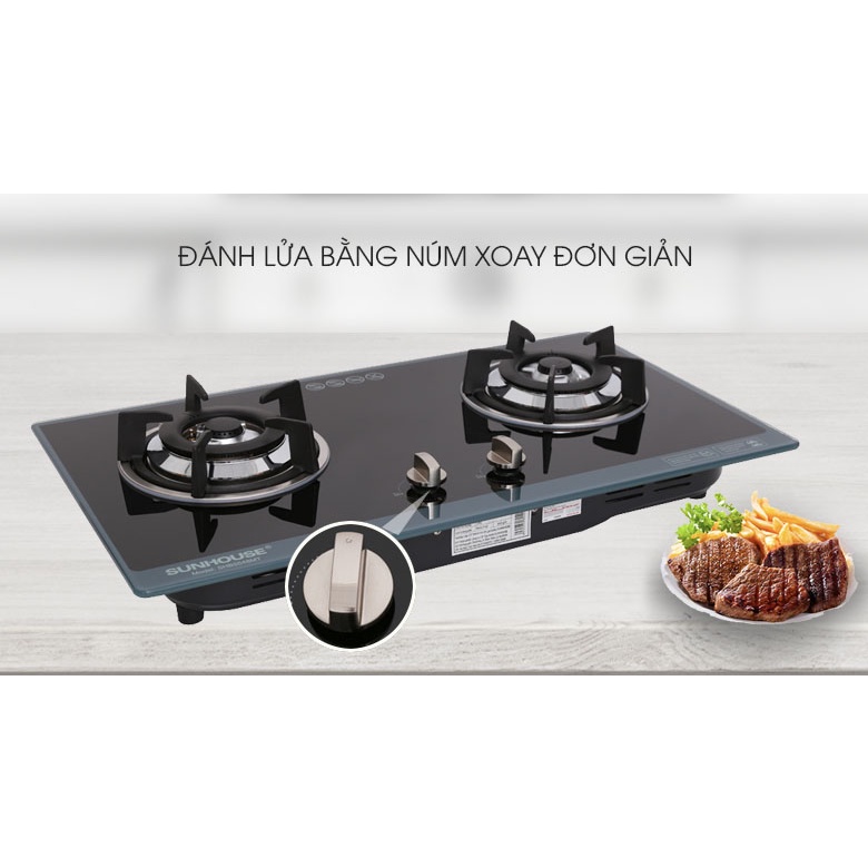 Bếp gas âm Sunhouse SHB5548MT-Chính Hãng trưng bày 99%+Tặng Dây gas,đánh lửa IC nhạy bén, giúp bật lửa nhanh.an toàn