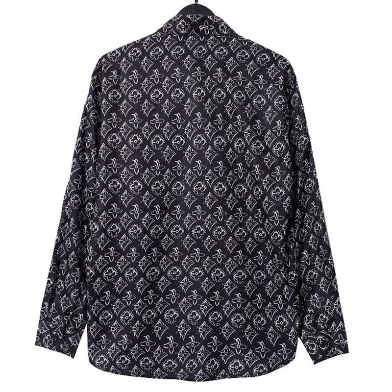 Áo Sơ Mi Tay Dài In Họa Tiết Louis Cổ Điển Dễ Phối Đồ Thời Trang Unisex