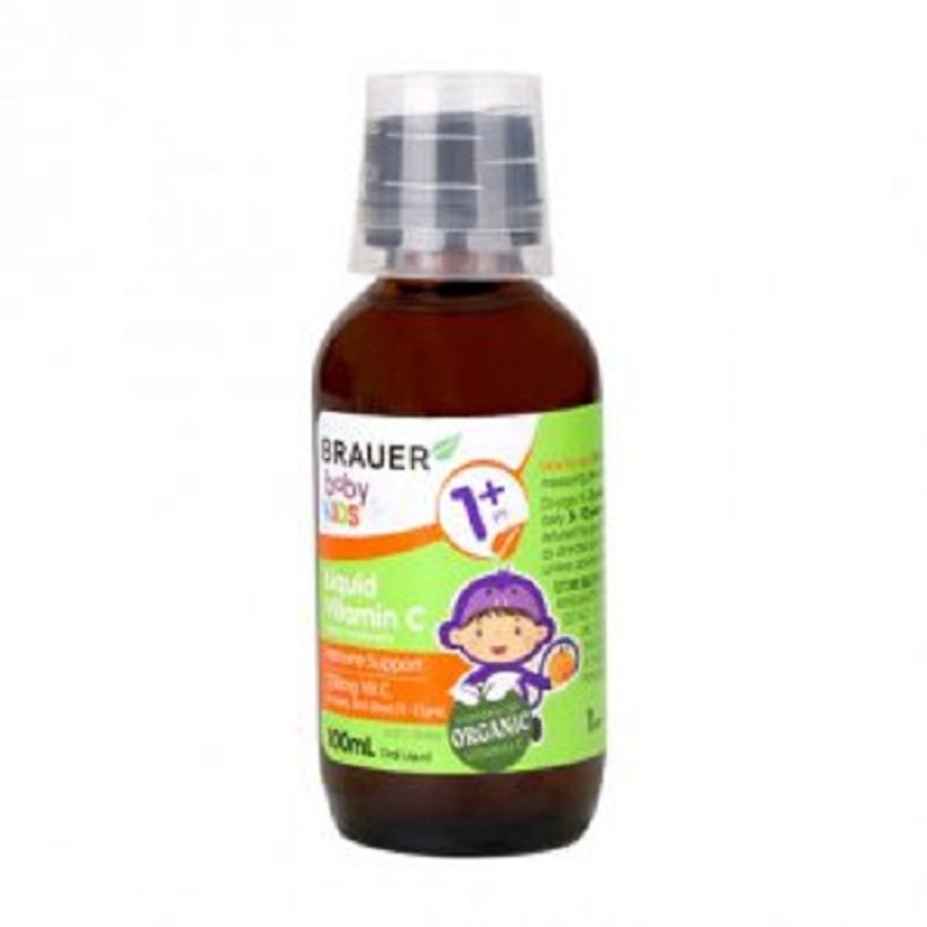 Thực phẩm bổ sung Vitamin C Brauer Baby Kids Liquid 100mL dành cho trẻ trên 1 tuổi - QT258