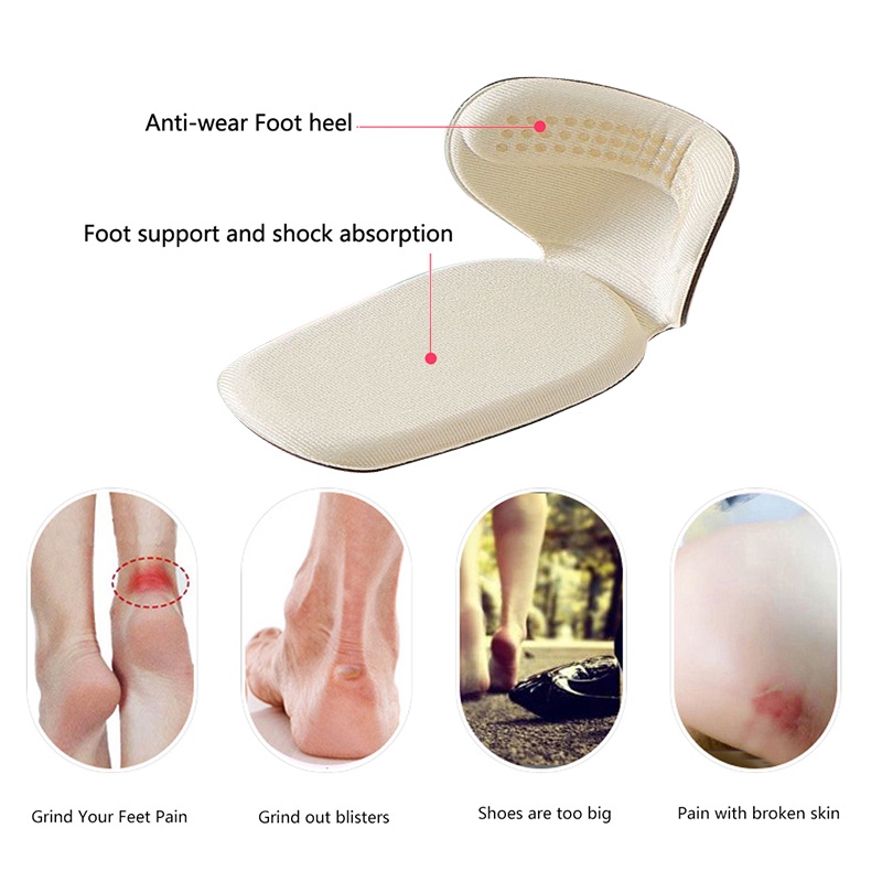 1 Cặp Miếng Dán Gót Chân 2 Trong 1 Có Thể Điều Chỉnh Kích Thước Chống Mòn Bảo Vệ Gót Chân Cho Nữ