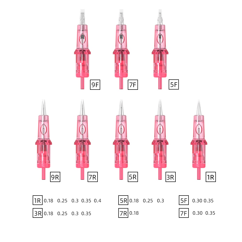 Hộp 20 Kim Xăm Lông Mày Nano Màu Hồng SMP &amp; PMU