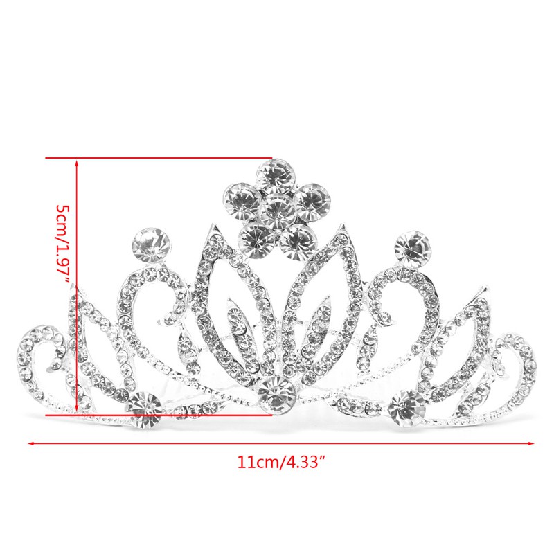 xi*Bridal Rhinestones Flower Party Hair Clip Comb Headpiece Crown Wedding Diamante