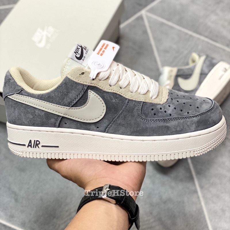 Giày Sneaker Air Force 1 Suede Grey Beige “Da lộn - Xám be”