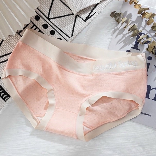 Quần lót bầu thông hơi cotton phối cạp viền su lạnh(lẻ 1c) 20013