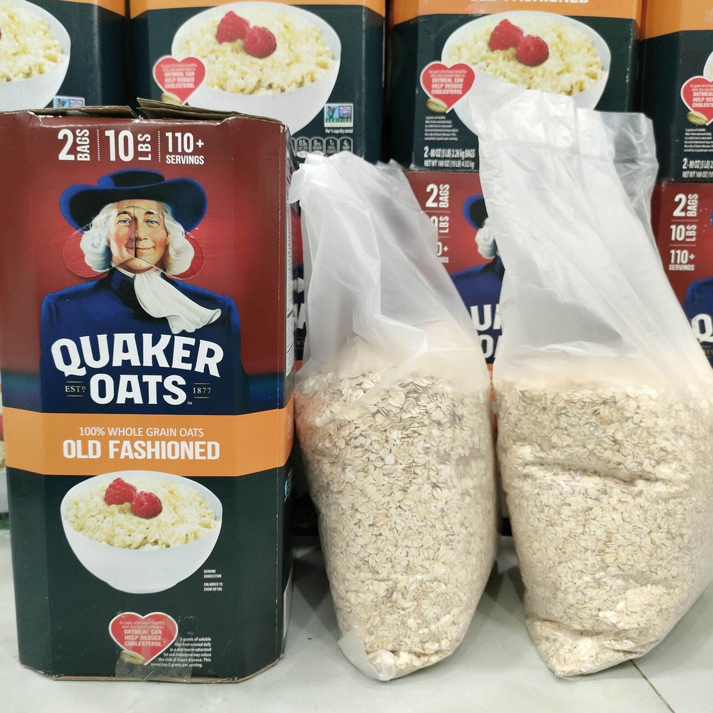 QUAKER OLD FASHION 4.6KG Yến Mạch Nguyên Hạt Cán Mỏng Quaker Oats  - KIỂM TRA HÀNG TRƯỚC KHI NHẬN, BAO ĐỔI TRẢ