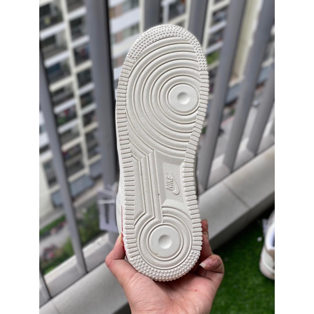 Giày thể thao Nike_AF1 vệt nâu, Giày sneaker Air Force 1 Low White Brown nam nữ ( Full Bill Box )