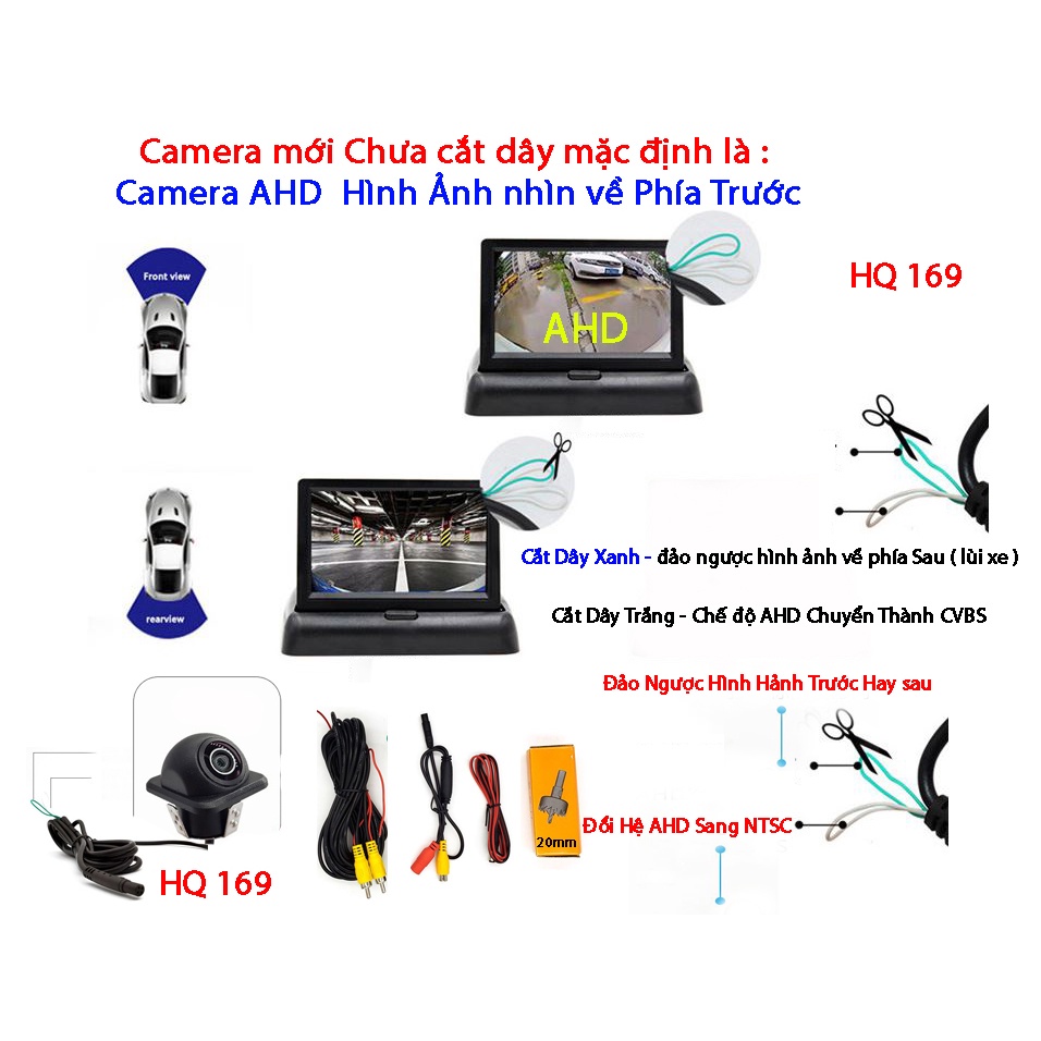 Camera ô tô HQ169 đa chức năng chuyển đổi AHD/CCD | BigBuy360 - bigbuy360.vn