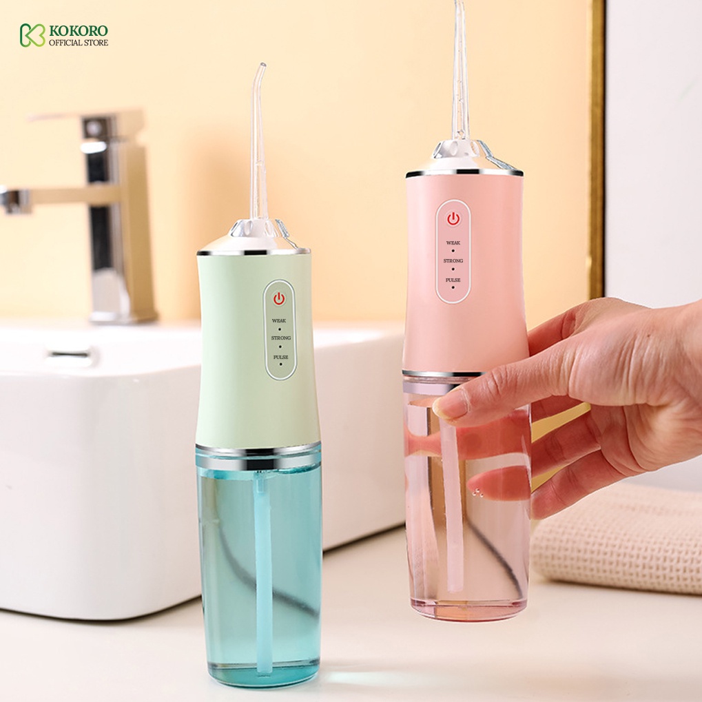 Tăm Nước, Máy Tăm Nước Cầm Tay Oral Irrigator chống nước - Tặng 4 Vòi Vệ Sinh Răng Hiệu Quả Hơn