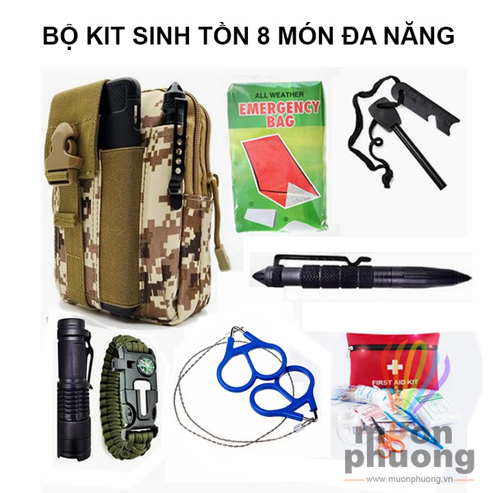 [FRSHIP 70K] Bộ dụng cụ sinh tồn dã ngoại 8 món - MUÔN PHƯƠNG SHOP