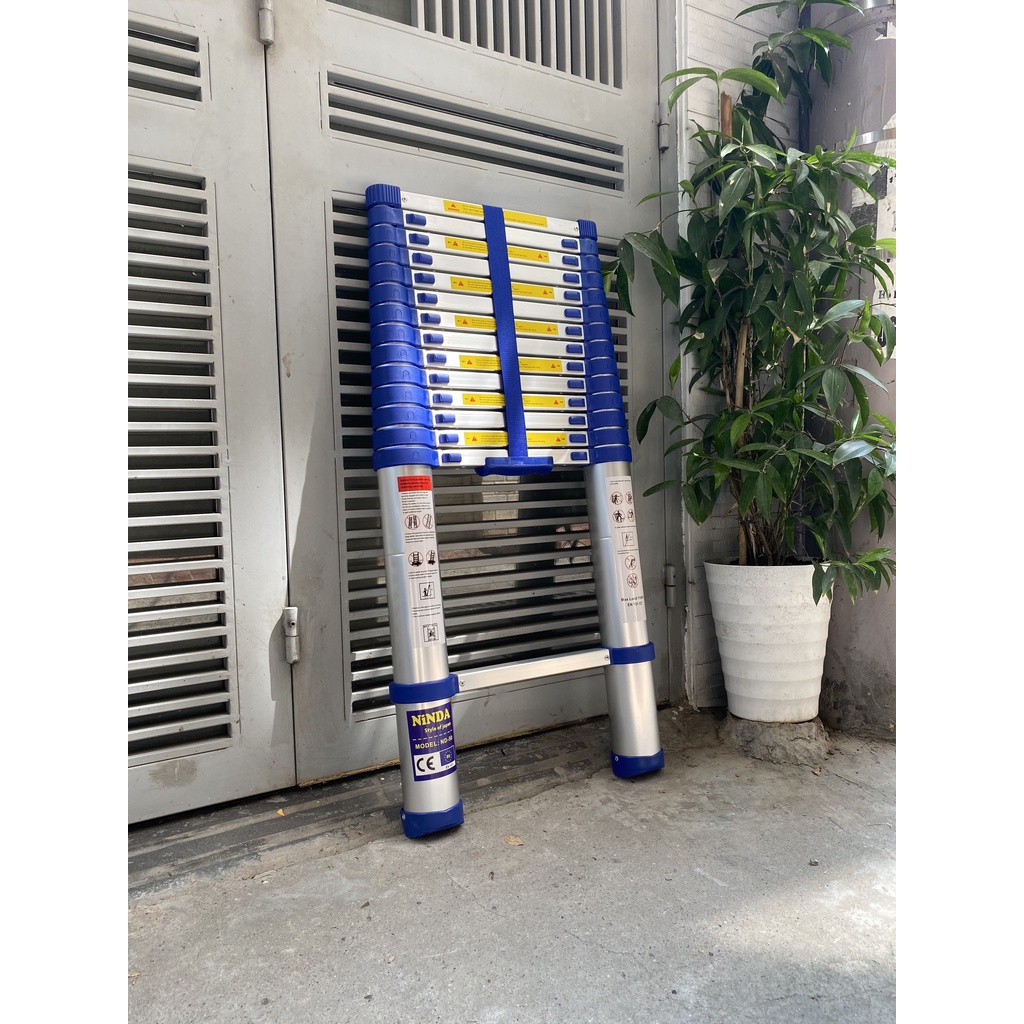 Thang nhôm rút đơn NiNDA Nhật Bản màu xanh 3m2, 3m8, 4m4, 4m8, 5m