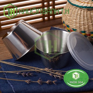 10 khuôn bánh flan inox 304 - có nắp dậy