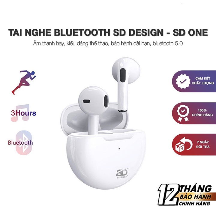 Tai nghe không dây bluetooth SD One chính hãng SD - Design,âm hay, Dùng Cho IOS và Androi Bảo hành 12 tháng – Panda Case