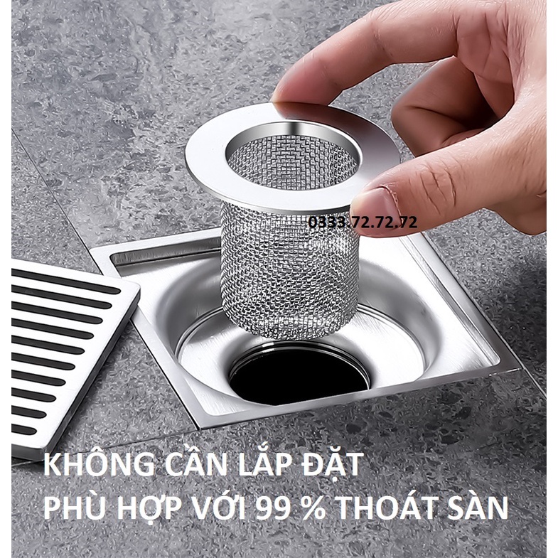 Lưới lọc rác inox, phễu lọc rác thoát sàn nhà tắm cho bồn rửa bếp, bồn rửa mặt tiện lợi Inox 304 không gỉ