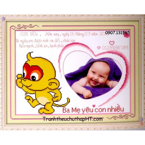 - Tranh thêu chữ thập khung hình cho bé theo 12 con giáp NCS-NGỌC CHÂU SHOP
