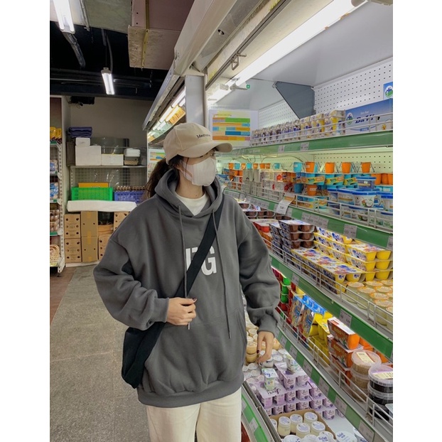 ÁO HOODIE NỈ QC MÀU LÔNG CHUỘT FG FREESIZE