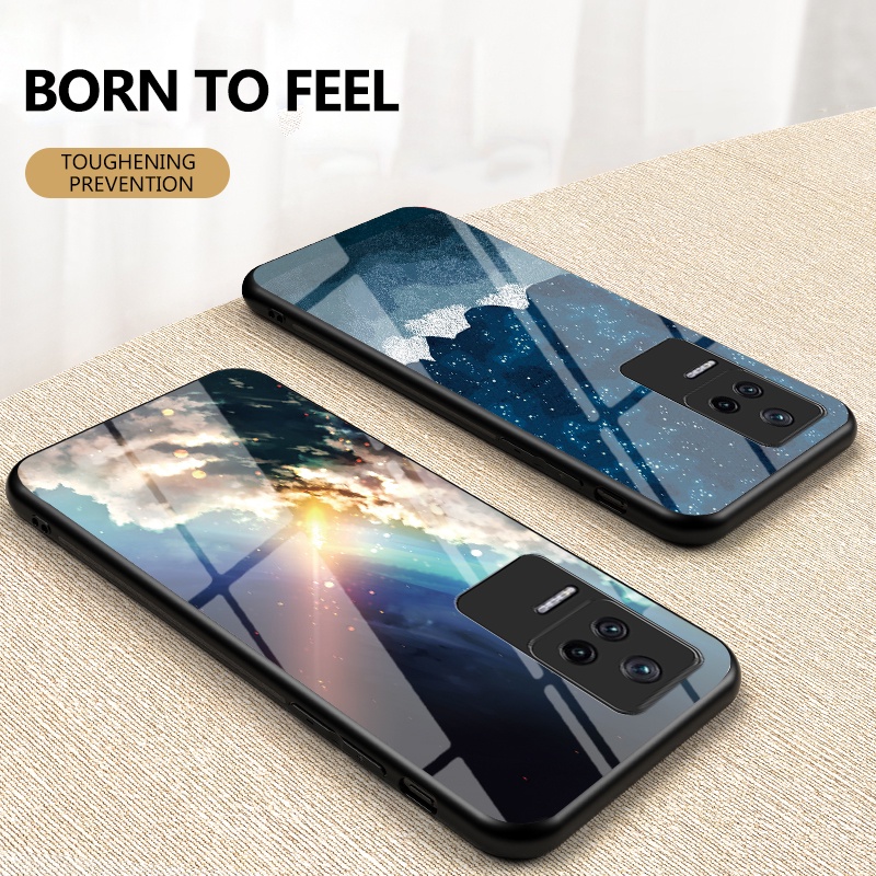 Ốp Điện Thoại Kính Cường Lực Cứng Chống Sốc Họa Tiết Vũ Trụ Cho Xiaomi Redmi K40S Mi POCO F4