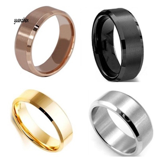 Nhẫn Thép Titan Mạ Vàng 18K Kích Thước 8mm Có Size US 5-14 Cho Nam Nữ