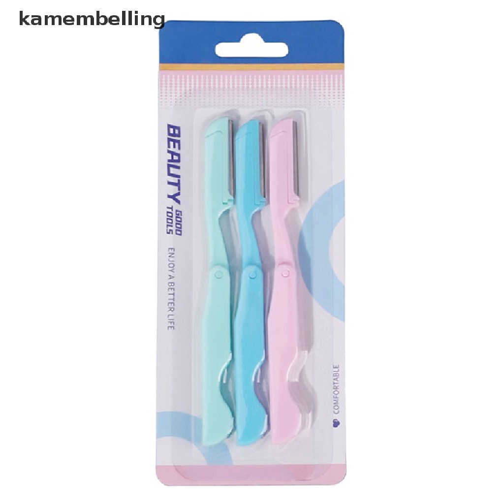 Kamembelling Set 3 Dao Cạo Lông Mày Có Thể Gấp Gọn Tiện Dụng
