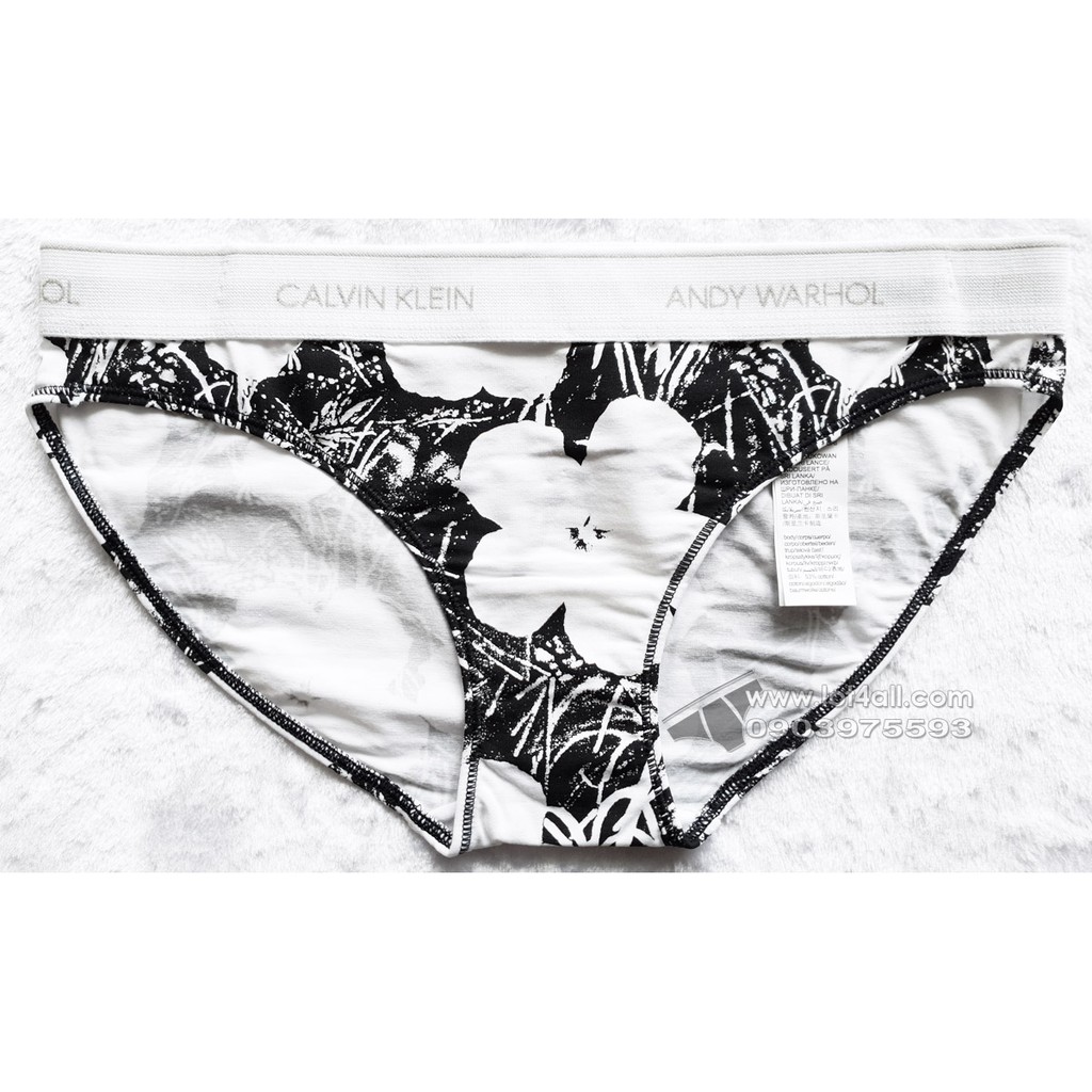 [AUT.] Quần lót nữ Calvin Klein QF5322 Andy Warhol Printed Bikini Flowers White