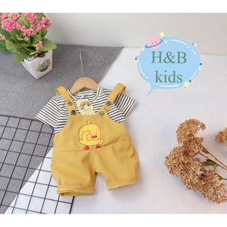 Set yếm kaki hình vịt cho bé