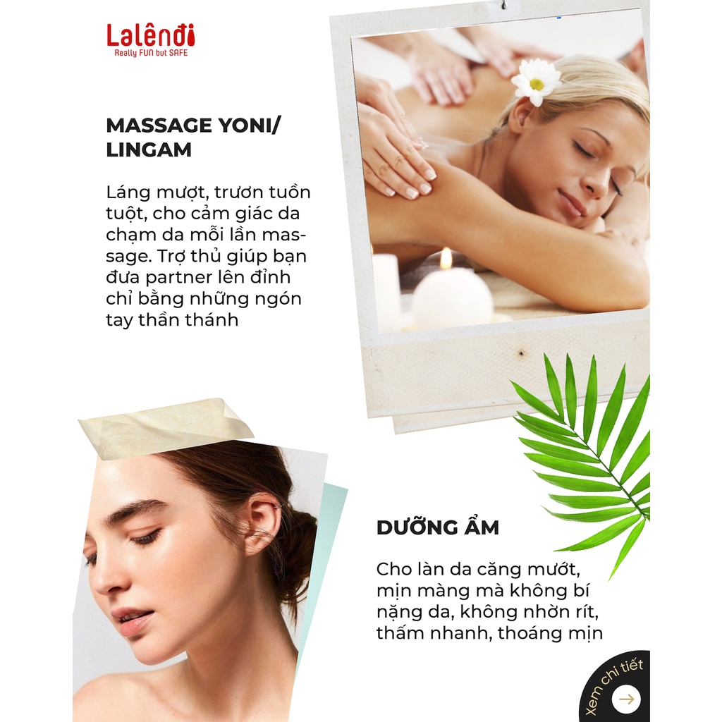 Tinh dầu dừa Massage Yoni/Lingam Sense Plus , lành tính , chiết xuất từ dừa tươi chính hiệu 10ml | Lalendi